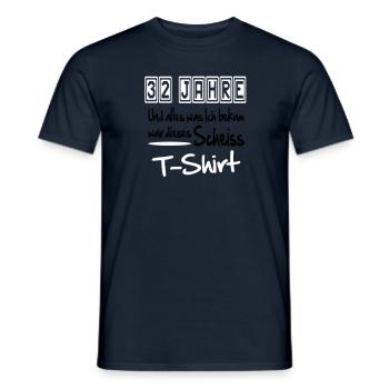 geburtstag32 - Men's T-Shirt - navy - Front - AI Model Male 178 light (178cm)