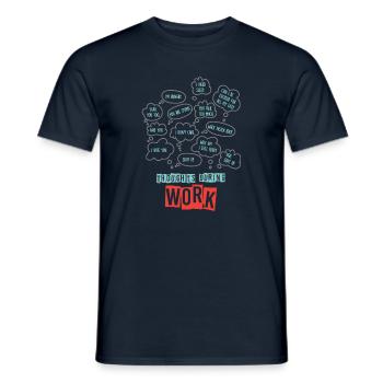 Pensées pendant le travail - Travail sarcastique - T-shirt homme - marine - Devant - AI Model Male 178 light (178cm)