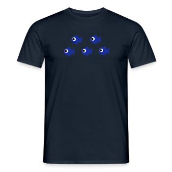 Fischschwarm - Männer T-Shirt - Navy - Vorne - AI Model Male 178 light (178cm)