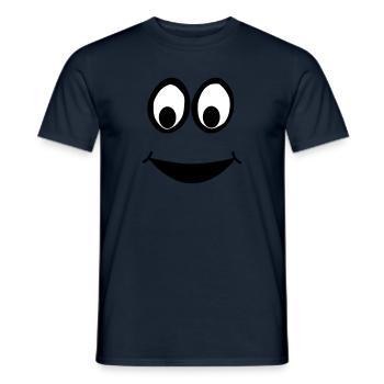 Funny Face, Cartoon Face, Trickfilm, - Männer T-Shirt - Navy - Vorne - AI Model Male 178 light (178cm)