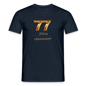 77. Geburtstag - Männer T-Shirt - Navy - Vorne - AI Model Male 178 light (178cm)