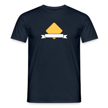 schild warnung achtung danger gefahr vorsicht hinw - Männer T-Shirt - Navy - Vorne - AI Model Male 178 light (178cm)