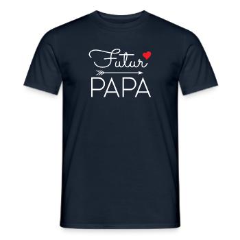 Futur papa coeur rouge annonce grossese paternité - T-shirt homme - marine - Devant - AI Model Male 178 light (178cm)