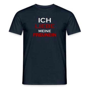 Ich Liebe meine Freundin - Männer T-Shirt - Navy - Vorne - AI Model Male 178 light (178cm)