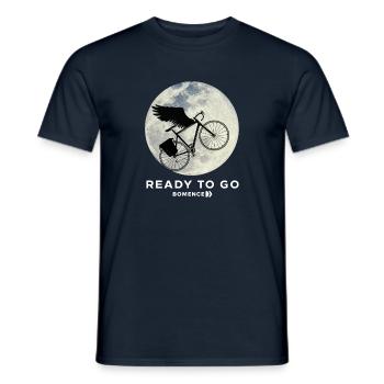 PRÊT À ALLER À la lune décoller avec vélo - T-shirt homme - marine - Devant - AI Model Male 178 light (178cm)