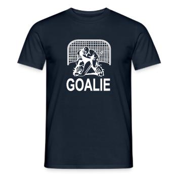 Eishockey spielen Eishockeytorwart Goalie Geschenk - Männer T-Shirt - Navy - Vorne - AI Model Male 178 light (178cm)