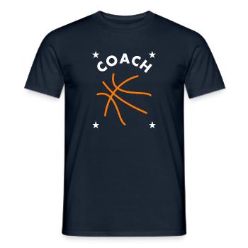 Basket-ball basket-ball coach - T-shirt homme - marine - Devant - AI Model Male 178 light (178cm)