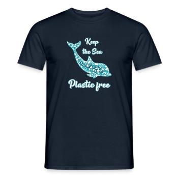 Protection de l’environnement Chemise Activiste sans plastique Recyclage - T-shirt homme - marine - Devant - AI Model Male 178 light (178cm)