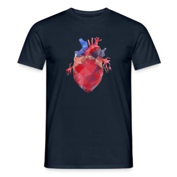 Coeur bas poly - T-shirt homme - marine - Devant - AI Model Male 178 light (178cm)