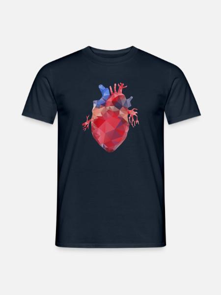 Heart low poly - Men's T-Shirt - navy
