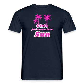 Les filles veulent juste avoir du soleil - T-shirt homme - marine - Devant - AI Model Male 178 light (178cm)