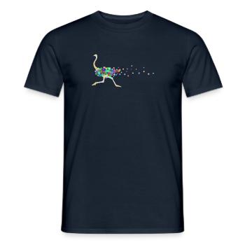 Colourful ostrich - Men's T-Shirt - navy - Front - AI Model Male 178 light (178cm)
