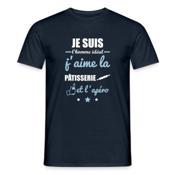 Homme idéal Pâtisserie, pâtissier, patissier - T-shirt homme - marine - Devant - AI Model Male 178 light (178cm)
