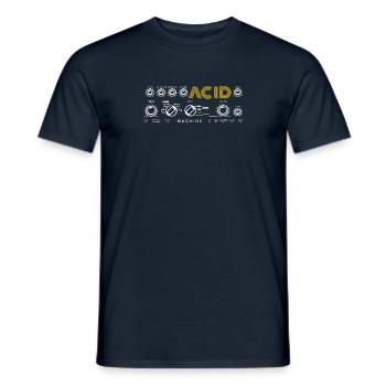 Acid Bassline for dark shirts - Men's T-Shirt - navy - Front - AI Model Male 178 light (178cm)