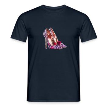 highheels,pailletten,rose,schuhe,glitzer,glamour - Männer T-Shirt - Navy - Vorne - AI Model Male 178 light (178cm)