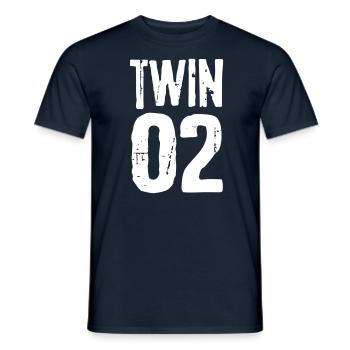 Twin 01 02 Twins Partnerlook Twin cadeau - T-shirt homme - marine - Devant - AI Model Male 178 light (178cm)