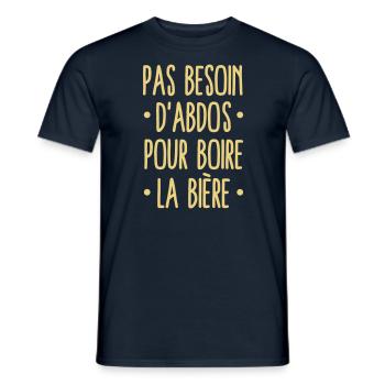Abdos bière humour alcool - T-shirt homme - marine - Devant - AI Model Male 178 light (178cm)