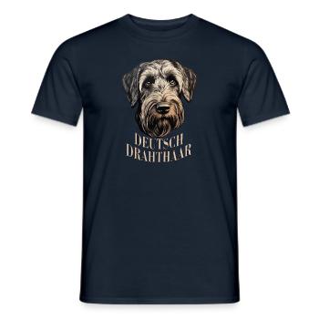 Chien allemand à poil dur - T-shirt homme - marine - Devant - AI Model Male 178 light (178cm)