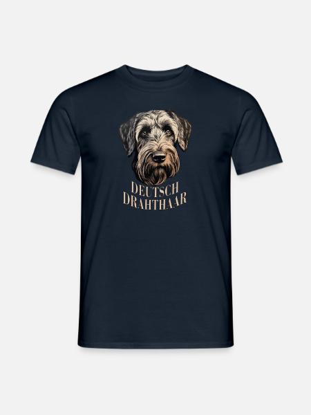 German Wirehaired Dog - Men's T-Shirt - navy