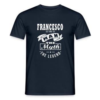 Vorname Francesco der Mann der Mythos die Legende - Männer T-Shirt - Navy - Vorne - AI Model Male 178 light (178cm)