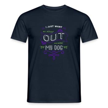 dogs funny sayings gift idea beagle dogs happy - Männer T-Shirt - Navy - Vorne - AI Model Male 178 light (178cm)