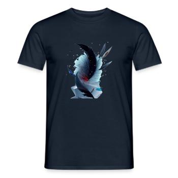Eis Federn - Männer T-Shirt - Navy - Vorne - AI Model Male 178 light (178cm)