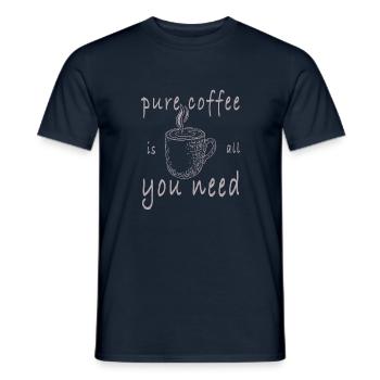 Pure Coffee - Men's T-Shirt - navy - Front - AI Model Male 178 light (178cm)