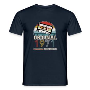 Vintage 1971 Cadeau Anniversaire 53 ans - T-shirt homme - marine - Devant - AI Model Male 178 light (178cm)
