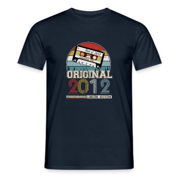 Vintage 2012 Cadeau Anniversaire 12 ans - T-shirt homme - marine - Devant - AI Model Male 178 light (178cm)