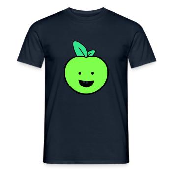 apfel smile - Männer T-Shirt - Navy - Vorne - AI Model Male 178 light (178cm)