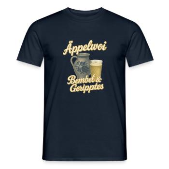 Äppelwoi – Bembel & Geripptes for Hesse fans - Men's T-Shirt - navy - Front - AI Model Male 178 light (178cm)