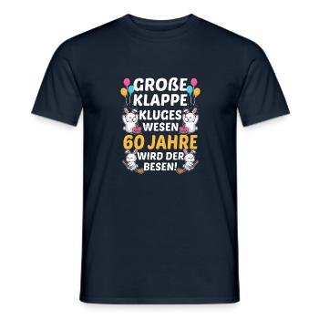 Große Klappe Kluges Wesen 60 Jahre Wird Der Besen - Männer T-Shirt - Navy - Vorne - AI Model Male 178 light (178cm)