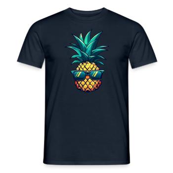 Cooler Ananas-Hingucker: Südfrucht mit Stil - Männer T-Shirt - Navy - Vorne - AI Model Male 178 light (178cm)