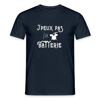 J'peux pas j'ai batterie - T-shirt homme - marine - Devant - AI Model Male 178 light (178cm)