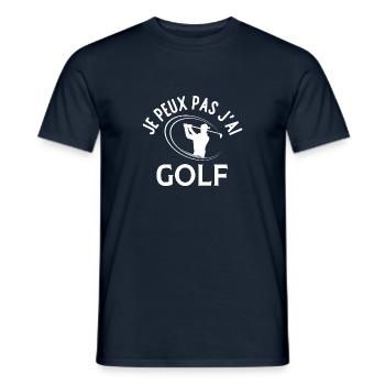 Je peux pas j'ai golf - T-shirt homme - marine - Devant - AI Model Male 178 light (178cm)