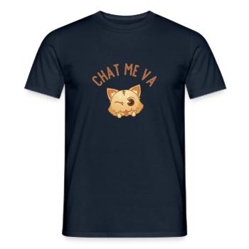 Chat me va - T-shirt homme - marine - Devant - AI Model Male 178 light (178cm)