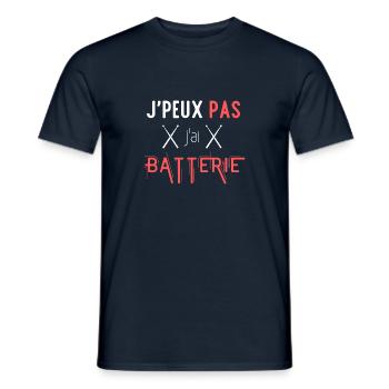 J'peux pas j'ai batterie - T-shirt homme - marine - Devant - AI Model Male 178 light (178cm)