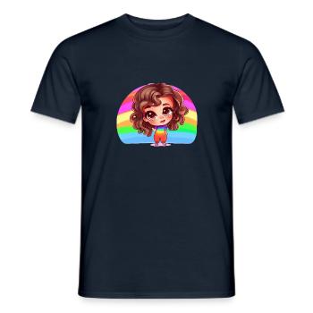 Fille Arc-en-ciel - T-shirt homme - marine - Devant - AI Model Male 178 light (178cm)