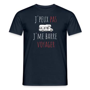 j'peux pas j'me barre voyager cadeau camping-car - T-shirt homme - marine - Devant - AI Model Male 178 light (178cm)
