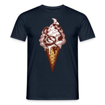 Note de Musique Crème Glacée - T-shirt homme - marine - Devant - AI Model Male 178 light (178cm)