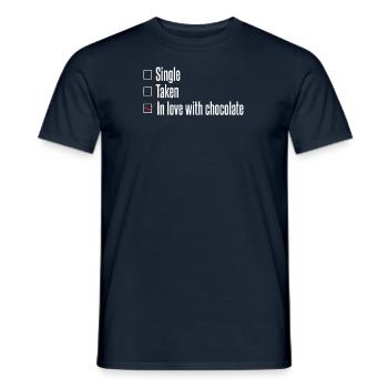Nourriture au chocolat unique donnée Saint-Valentin - T-shirt homme - marine - Devant - AI Model Male 178 light (178cm)