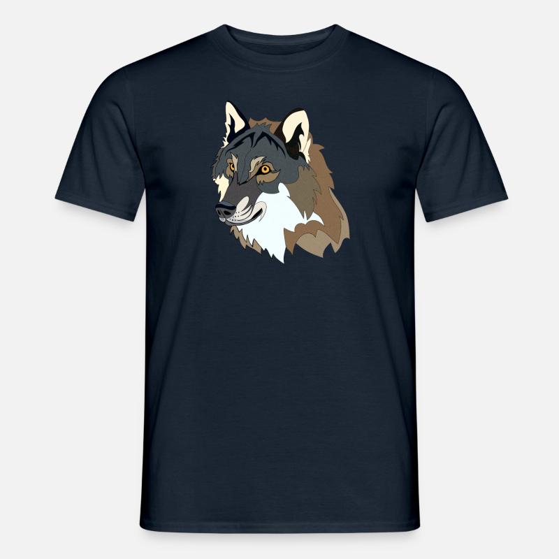 Wolf - Männer T-Shirt - Navy