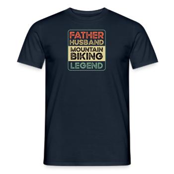 Ehemann Vater Mountain Biker und Held Legende - Männer T-Shirt - Navy - Vorne - AI Model Male 178 light (178cm)