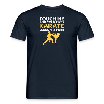 Karate Spruch für Karateka & Kampfsportler Kick - Männer T-Shirt - Navy - Vorne - AI Model Male 178 light (178cm)