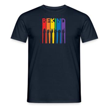 Be Child LGBT Rainbow Sign Language Trans - Men's T-Shirt - navy - Front - AI Model Male 178 light (178cm)