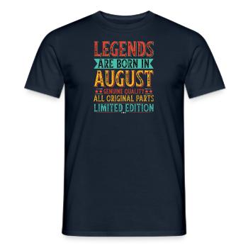 Legends Birthday August Year of construction Legend - Men's T-Shirt - navy - Front - AI Model Male 178 light (178cm)