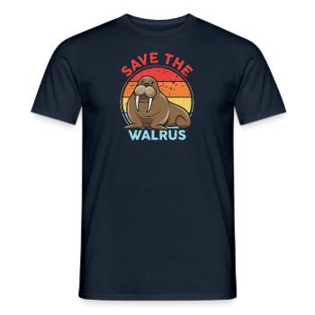 Sauvez Walrus Morse Amoureux des animaux Bien-être animal Animal - T-shirt homme - marine - Devant - AI Model Male 178 light (178cm)