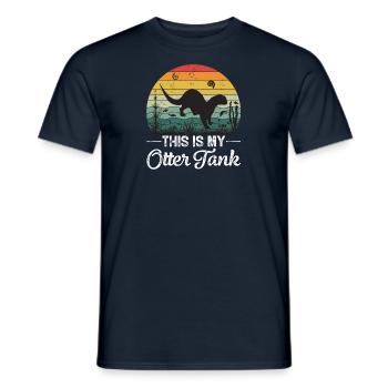 Otter Animal Water Retro Nature Water Sea Fur - Men's T-Shirt - navy - Front - AI Model Male 178 light (178cm)