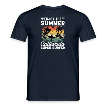 Malibu Surfing California Surfer Beach - Men's T-Shirt - navy - Front - AI Model Male 178 light (178cm)