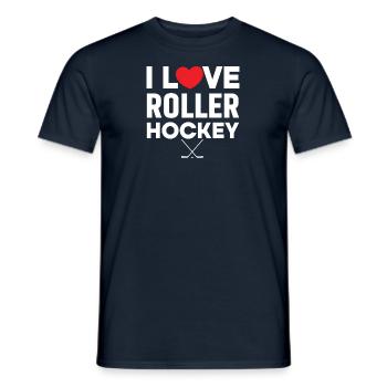 Roller Hockey Roller Hockey Joueur de rondelle Roller Hockey - T-shirt homme - marine - Devant - AI Model Male 178 light (178cm)